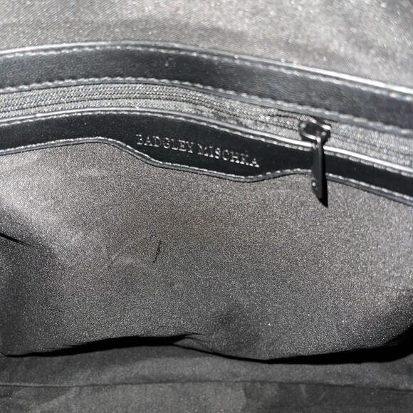 Badgley Mischka Tote Bag Quilted Black Diamond Top Handle New With Tags - Picture 7 of 8